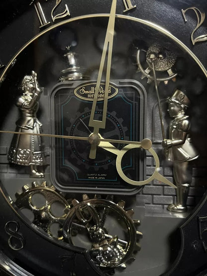 Rhythm "Small World Workings" Magic Motion Musical Mantel & Alarm Clock from Japan with Animated Dial - 4RE541RH02