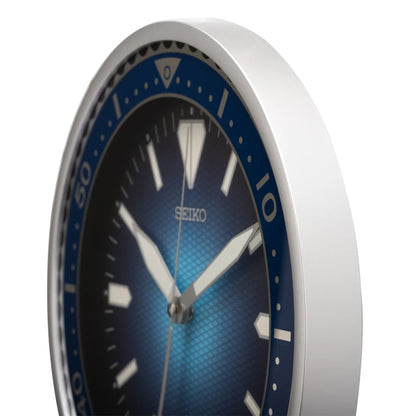 Seiko QXA791ALH "Blue Heritage Watch Dial" Luminous Wall Clock with Silent Sweep Second Hand