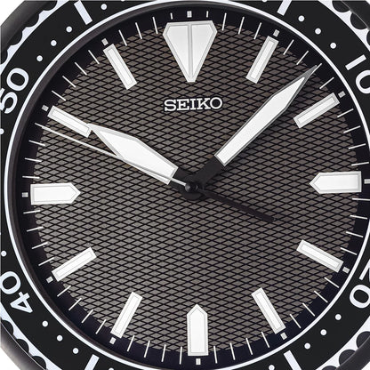 Seiko QXA791KLH "Black Heritage Watch Dial" Luminous Wall Clock with Silent Sweep Second Hand