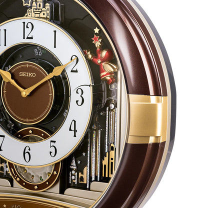Seiko QXM613BRH “Hazel Trumpeting Angels” Melodies in Motion Jaw-Dropping Dial Musical Moving Wall Clock