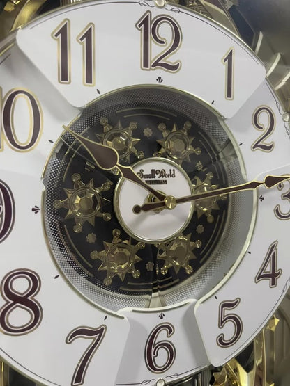 Rhythm "Marvelous Pearl" Magic Motion Musical Wall Clock with Moving Dial - 4MH427WU03