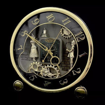 Rhythm "Small World Workings" Magic Motion Musical Mantel & Alarm Clock from Japan with Animated Dial - 4RE541RH02