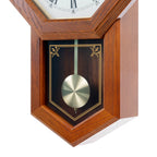 Seiko QXH110BLH "Light Oak Schoolhouse" Traditional Wooden Chiming Pendulum Wall Clock