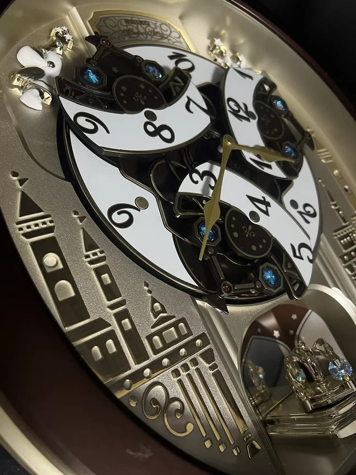 Seiko QXM491BRH "2013 Special Collector's Edition" Melodies in Motion Dancing Dial Musical Wall Clock with '70s Pop Music