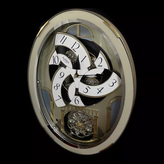 Rhythm "Classic Brilliance" Magic Motion Musical Wall Clock with Moving Dial and Decorations - 4MH787PD18