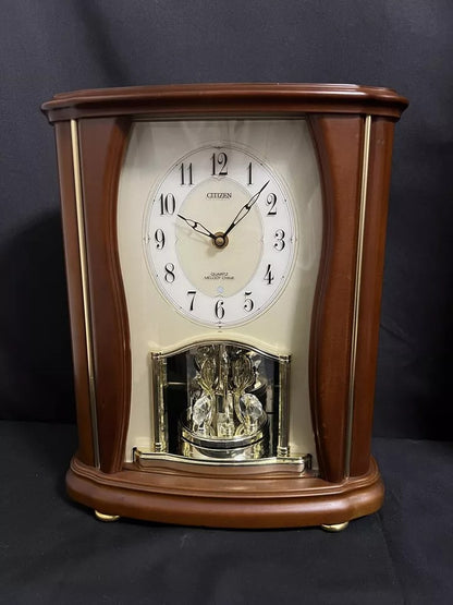 Citizen (Rhythm) "Kingdom HS" Wooden Chiming & Musical Decorative Pendulum Mantel Clock from Japan - 4RH743-006