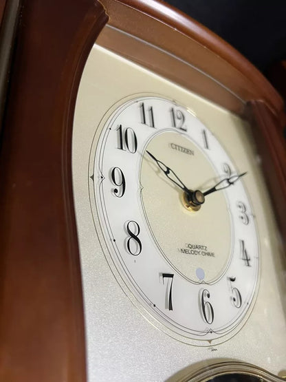 Citizen (Rhythm) "Kingdom HS" Wooden Chiming & Musical Decorative Pendulum Mantel Clock from Japan - 4RH743-006