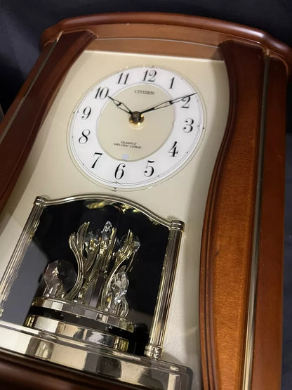 Citizen (Rhythm) "Kingdom HS" Wooden Chiming & Musical Decorative Pendulum Mantel Clock from Japan - 4RH743-006