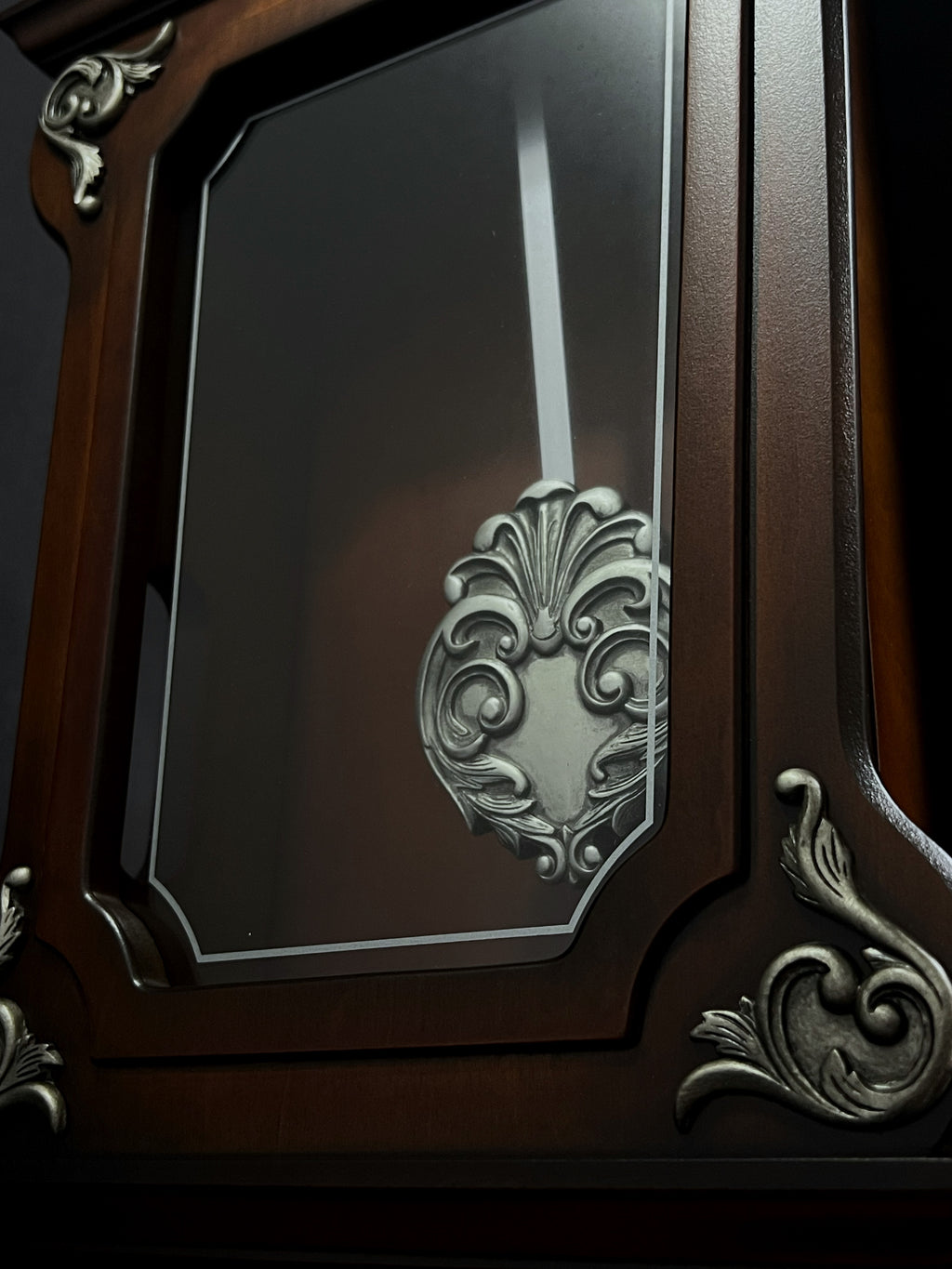 Rhythm “WSM Lauren” Antique-Style Wooden Musical & Chiming Pendulum Wall Clock with Intricate Carved Frame - CMJ380CR06