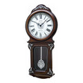 Rhythm “WSM Lauren” Antique-Style Wooden Musical & Chiming Pendulum Wall Clock with Intricate Carved Frame - CMJ380CR06