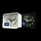 Rhythm “Okiro (White)” Retro Desk Alarm Clock with Quiet Sweep Second Hand - CRE891WR03