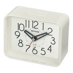 Rhythm “Okiro (White)” Retro Desk Alarm Clock with Quiet Sweep Second Hand - CRE891WR03