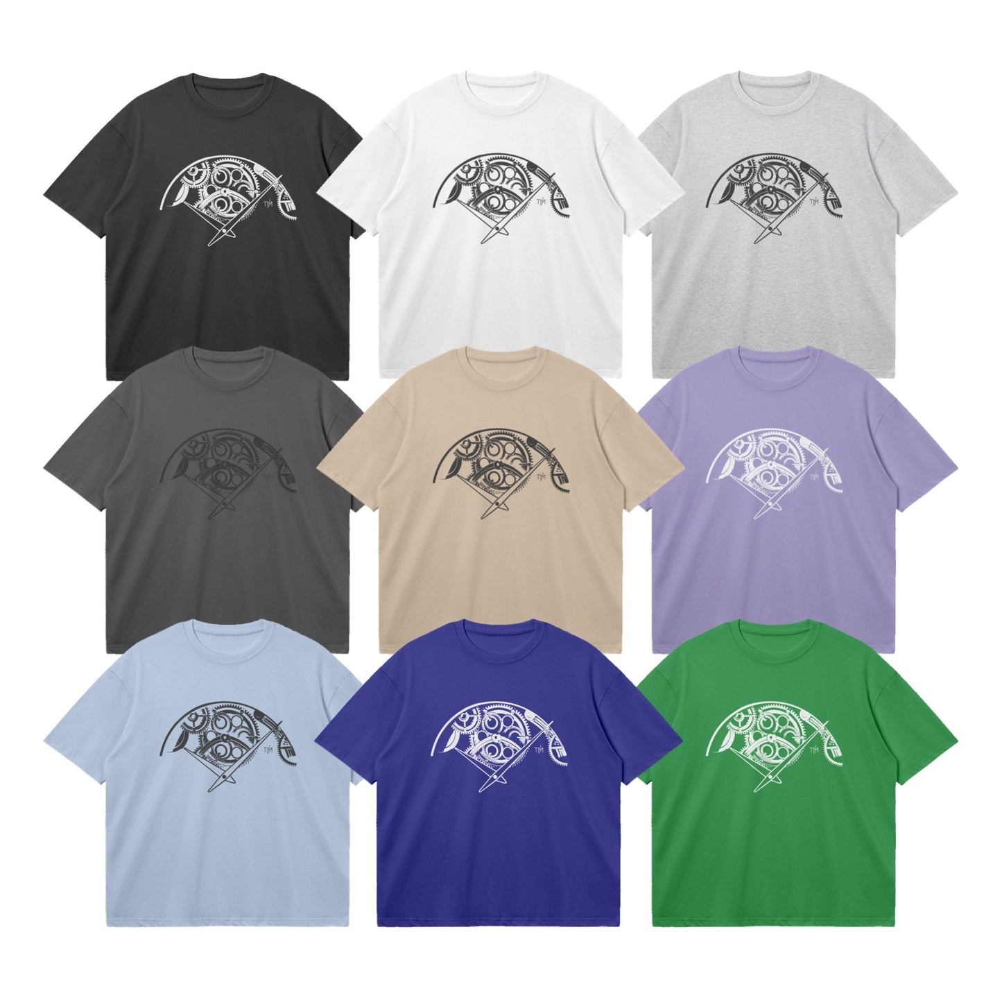 The Timeless Moments "Gear" Oversized Graphic T-Shirts