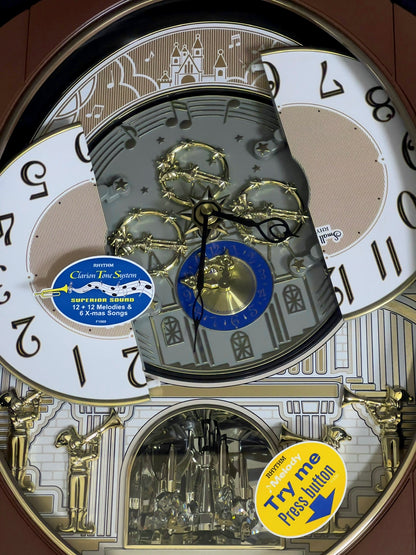 Rhythm “Palacio” Moving Dial Magic Motion Musical Wall Clock - 4MH439WU06