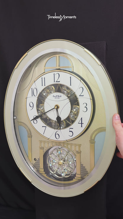 Rhythm "CTS Brilliance" Moving Dial Magic Motion Musical Wall Clock with Popular Melodies - 4MH787-R18