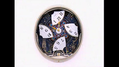 Seiko QXM239SRH "Starry Night" Melodies in Motion Musical Wall Clock with Animated Moving Dial