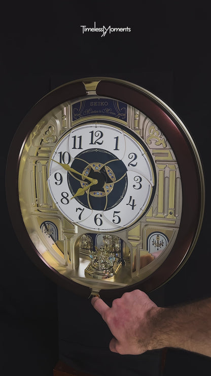 Seiko QXM541BRH "2014 Special Collector's Edition" Melodies in Motion Dancing Dial Musical Wall Clock with Music by The Beatles