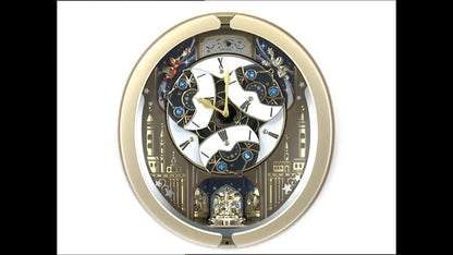 Seiko QXM350GRH "Skyline & Starry Night" Melodies in Motion Dancing Dial Musical Wall Clock