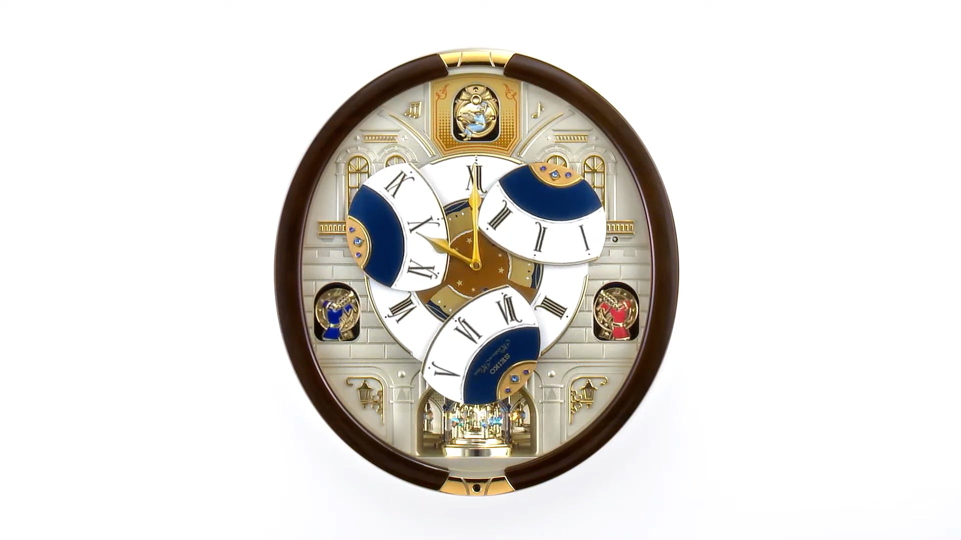 Seiko QXM371BRH “Castle Windows” Melodies in Motion Dancing Dial