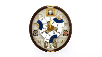 Seiko QXM371BRH “Castle Windows” Melodies in Motion Dancing Dial Musical Wall Clock