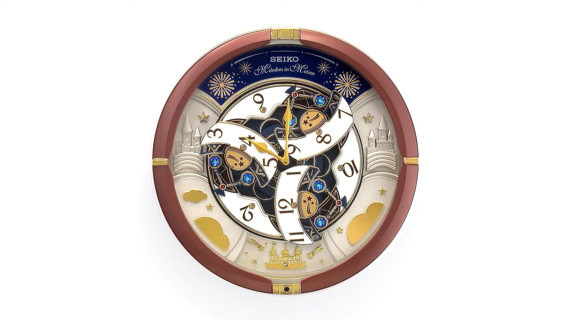 Seiko QXM378BRH “Castle Night” Melodies in Motion Dancing Dial