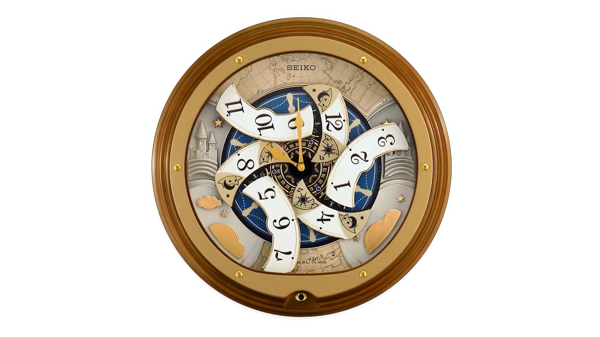 Seiko QXM381BRH “Atlas” Melodies in Motion Dancing Dial Musical