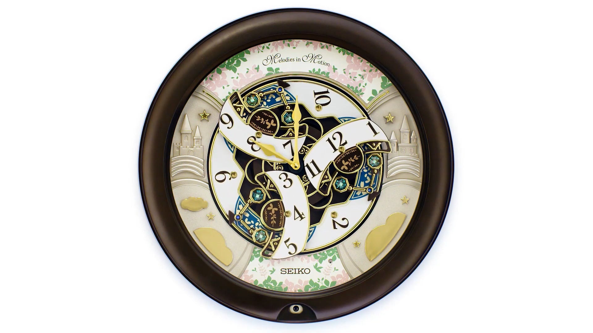 Seiko QXM391NRH “Cherry Blossom” Melodies in Motion Dancing Dial