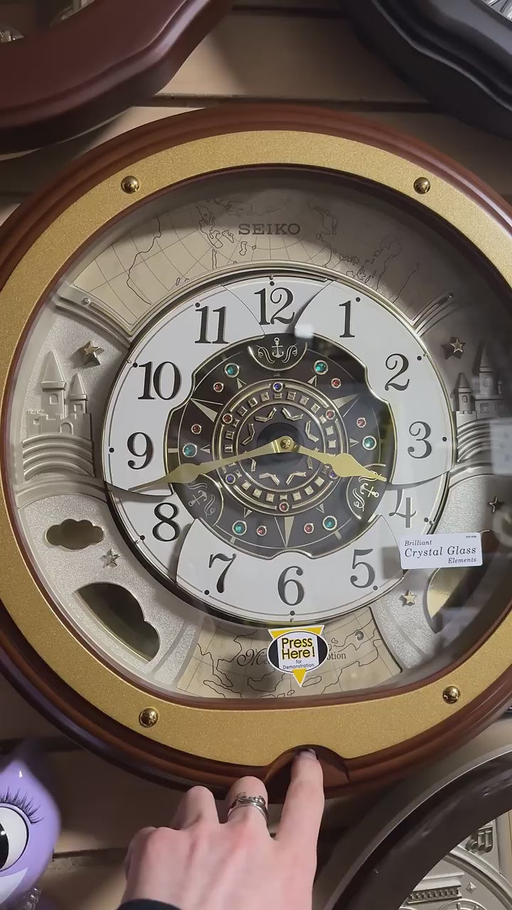 Seiko QXM381BRH “Atlas” Melodies in Motion Dancing Dial Musical