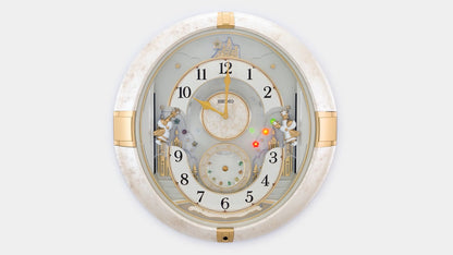 Seiko QXM603WRH “Winter Angels” Melodies in Motion Jaw-Dropping Dial Musical Moving Wall Clock