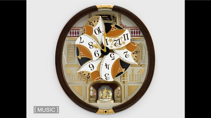 Seiko QXM607BRHZ “Concert Hall” Melodies in Motion Dancing Dial Musical Wall Clock with 45 Songs