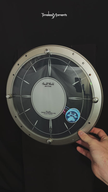 Rhythm "Small World Glad Duo" Magic Motion Musical Wall Clock from Japan with Dancing Hands - 4MN441RH03