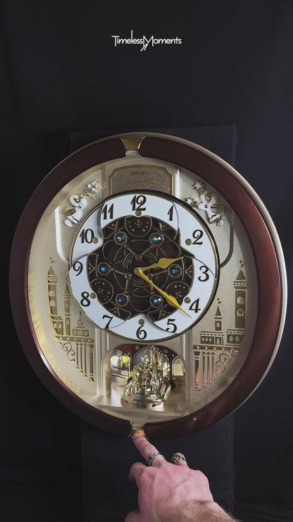 Seiko QXM491BRH "2013 Special Collector's Edition" Melodies in Motion Dancing Dial Musical Wall Clock with '70s Pop Music