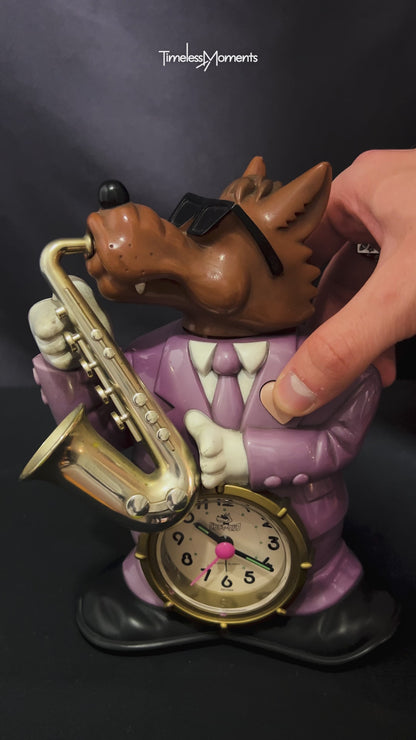 Rhythm "Dandy Wolf" Novelty Alarm Clock from Japan with Fun Alarm Sound - 4RE532RH12