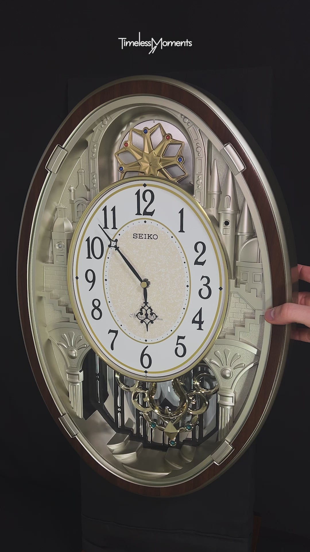 Seiko QXM369BRH “Golden Citadel” Melodies in Motion Musical