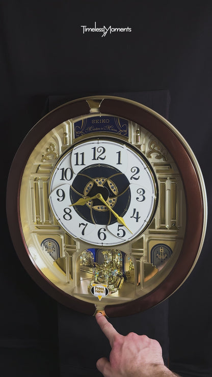 Seiko QXM541BRH "2014 Special Collector's Edition" Melodies in Motion Dancing Dial Musical Wall Clock with Music by The Beatles