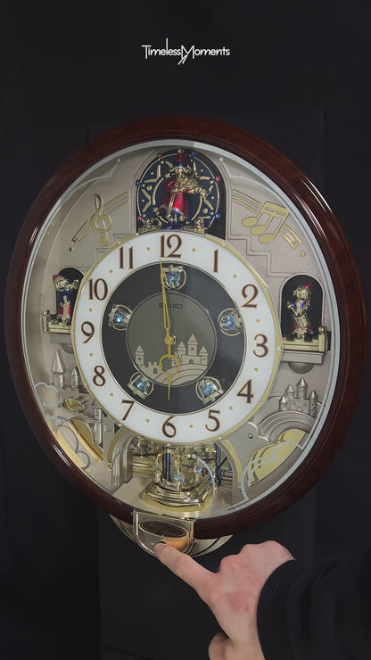 Seiko QXM160BRH “2008 Special Collector's Edition" Melodies in Motion Musical Moving Wall Clock with Music by The Beatles