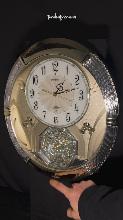 Citizen (Rhythm) "Pal Muse Lumière" Musical Motion Decorative Pendulum Wall Clock from Japan with LED Light Show - 4MN430-018