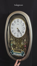 Rhythm "Small World Mènèt 3N" Magic Motion Musical Wall Clock from Japan with Animated Figurines - 4MH740RN19