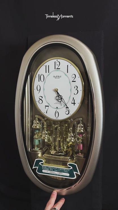 Rhythm "Small World Mènèt 3N" Magic Motion Musical Wall Clock from Japan with Animated Figurines - 4MH740RN19