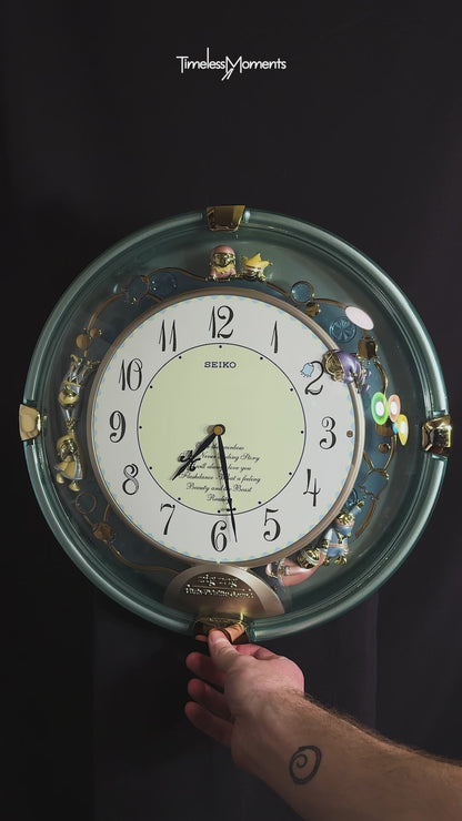 Seiko AM629M “Zig Zag Playground” Musical Decorative Pendulum Wall Clock from Japan