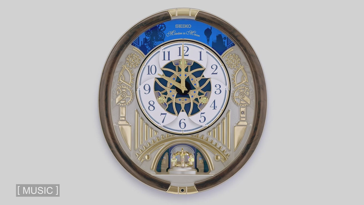 Seiko QXM614BRHZ “Golden Gears” Melodies in Motion Dancing Dial