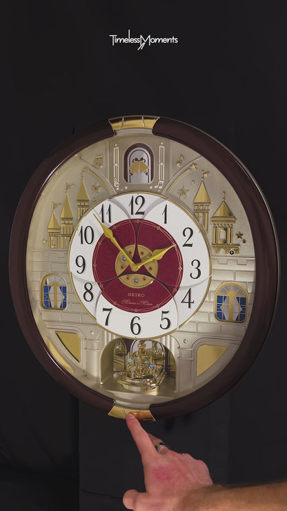 Seiko QXM565BRH "2016 Special Collector's Edition" Melodies in Motion Dancing Dial Musical Wall Clock with Music by The Beatles