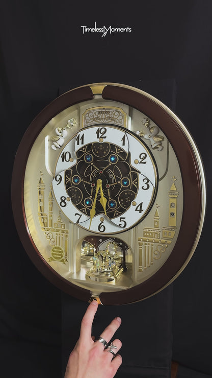 Seiko QXM491BRH "2013 Special Collector's Edition" Melodies in Motion Dancing Dial Musical Wall Clock with '70s Pop Music