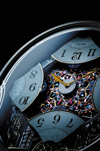 Seiko QXM239SRH "Starry Night" Melodies in Motion Musical Wall Clock with Animated Moving Dial