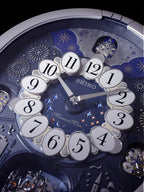Seiko QXM379SRH “Glittering Starry Night” Melodies in Motion Dancing Dial Musical Wall Clock with 19 Songs