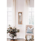 Hermle "Abbot" Iced Beach 8-Day Cable-Driven Modern Wooden Chiming Regulator Wall Clock - 70993-T30351