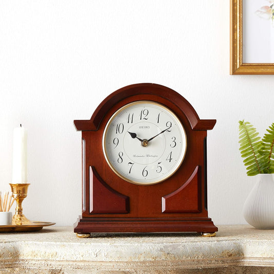 Seiko QXJ012BLH "Sayo" Traditional Wooden Chiming Mantel Clock