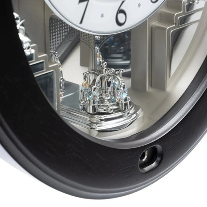 Seiko QXM389NRH "Parade" Melodies in Motion Musical Wooden Wall Clock with Moving Figurines