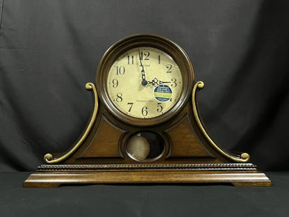 Rhythm "WSM Tuscany" Traditional Wooden Chiming & Musical Tambour Mantel Clock with Swinging Pendulum - CRJ729UR06