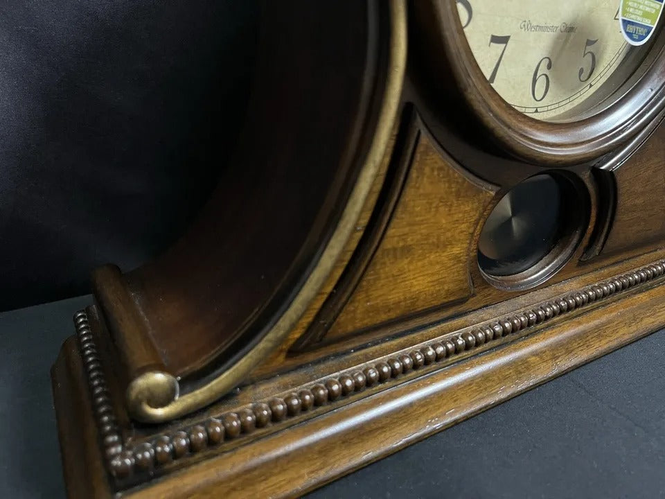 Rhythm "WSM Tuscany" Traditional Wooden Chiming & Musical Tambour Mantel Clock with Pendulum - CRJ729UR06